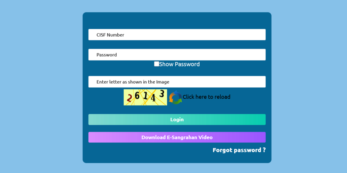 CISF Employee Corner Login