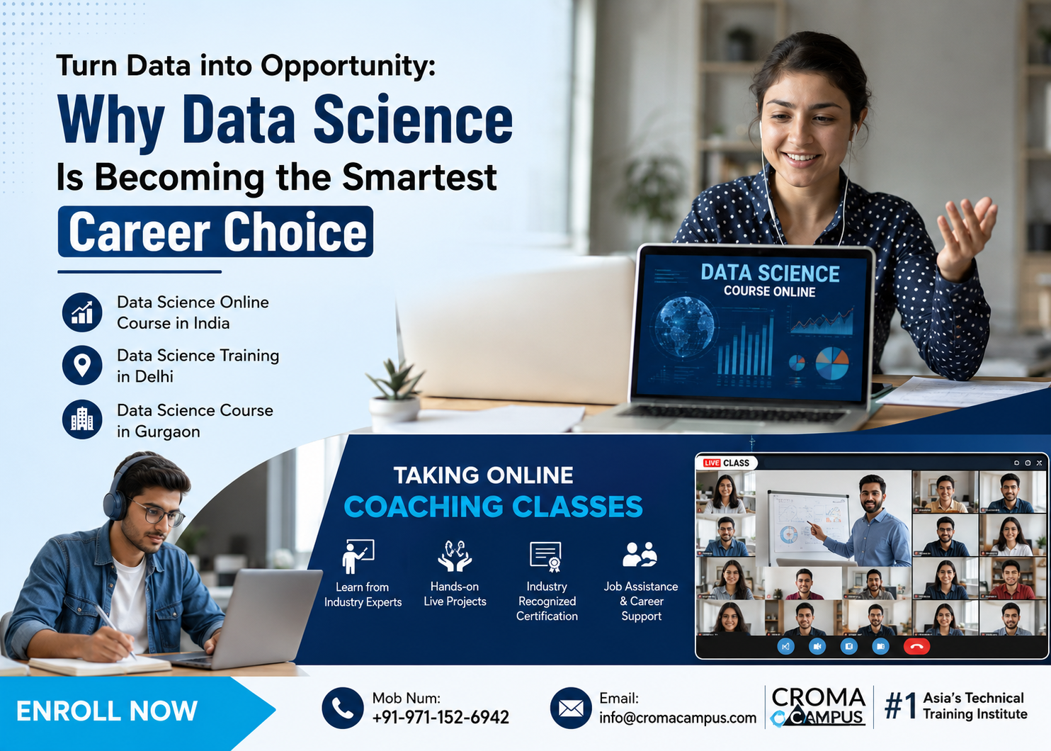 Student Take Online Class of Data Science Course